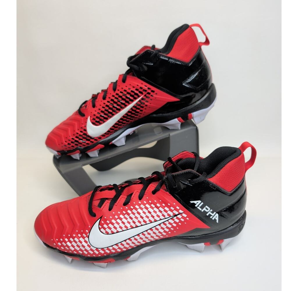 Nike Alpha Menace 2 Shark Football Cleats Red  Mens 10.5